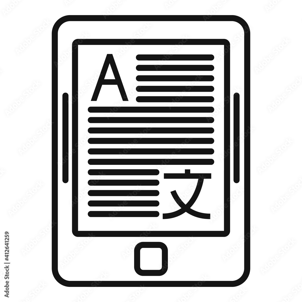 Poster tablet translator icon. outline tablet translator vector icon for web design isolated on white backg