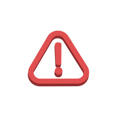 Alert vector icon 3d style. Rounded triangle with exclamation icon.