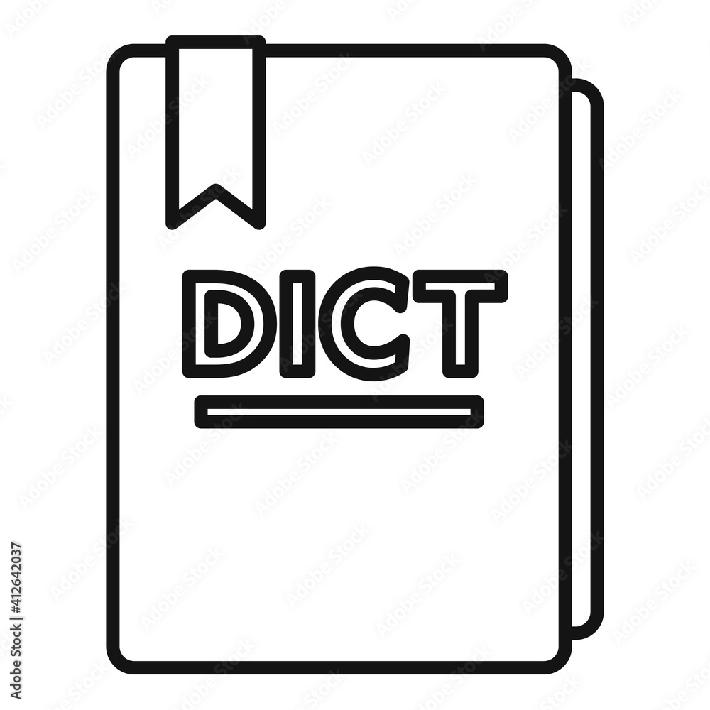 Poster book translator icon. outline book translator vector icon for web design isolated on white backgroun