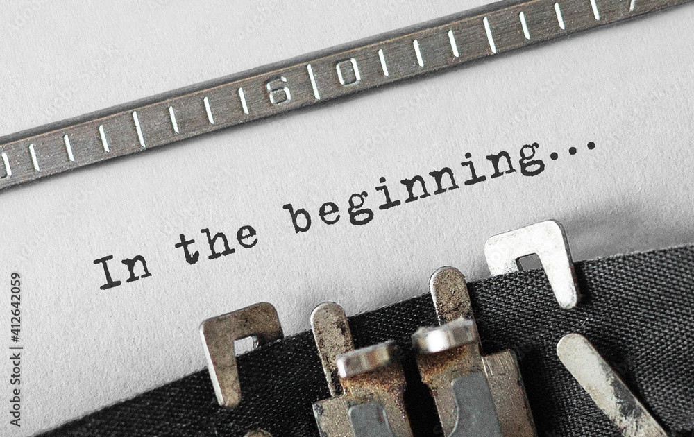 Poster text in the beginning typed on retro typewriter