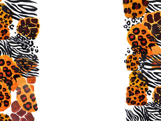 Animal frame. Abstract border on white background