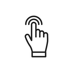 Clicking hand icon. Finger pointer vector graphic. Click symbol.