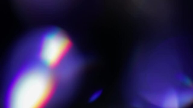 Light Leaks abstract 4K footage. Moving blinking circle lens glow flare bokeh overlays natural animation defocused blurred color background. Compositing over your footage, stylizing video, transitions
