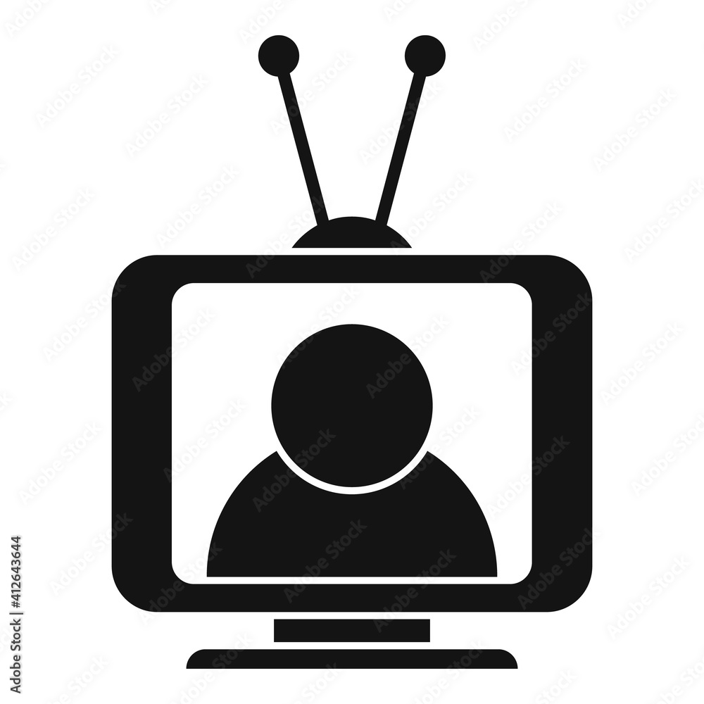 Poster speaker tv set icon. simple illustration of speaker tv set vector icon for web design isolated on wh