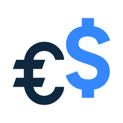 Euro, dollar, currency exchange icon. Simple vector graphics.