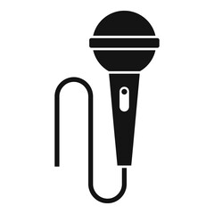 Music microphone icon. Simple illustration of music microphone vector icon for web design isolated on white background