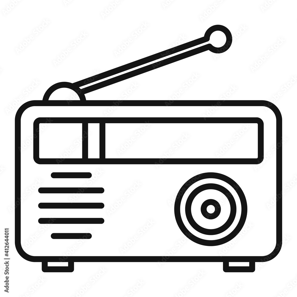 Poster radio icon. outline radio vector icon for web design isolated on white background