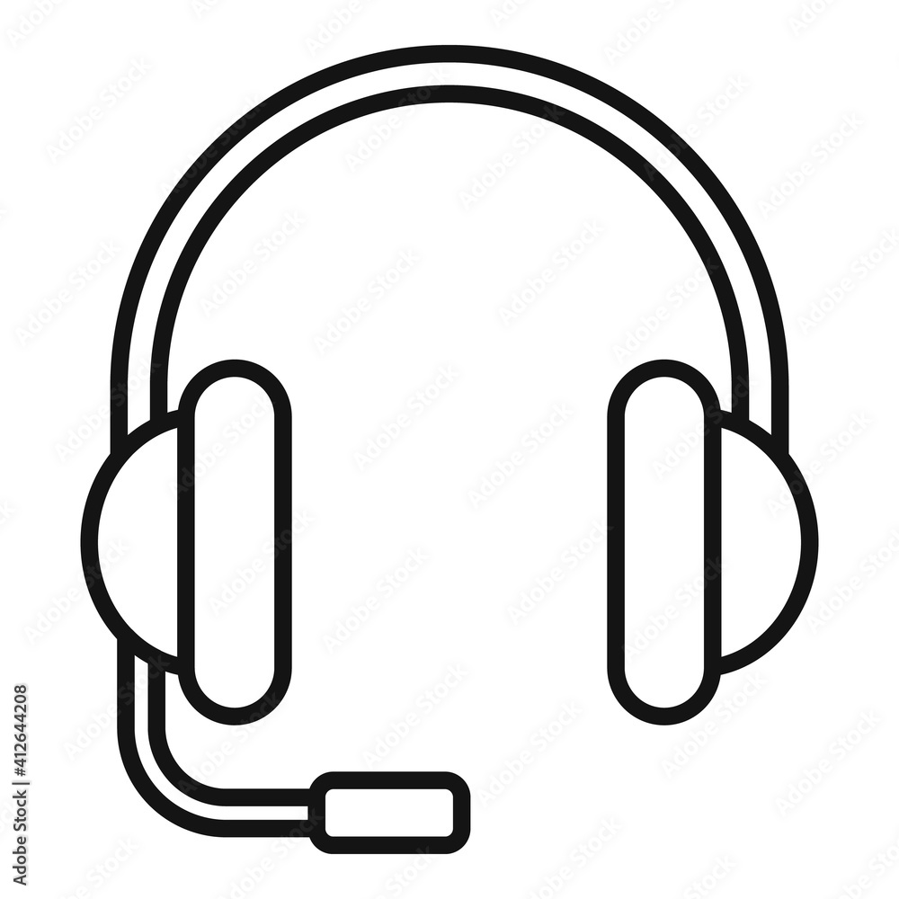 Aufkleber headset icon. outline headset vector icon for web design isolated on white background