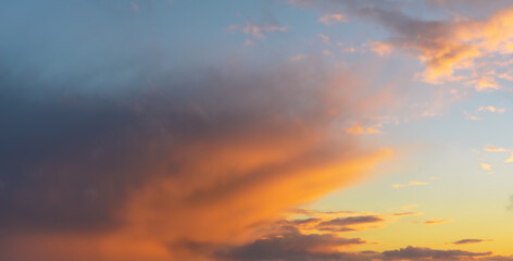 Orange and blue cloudy sky