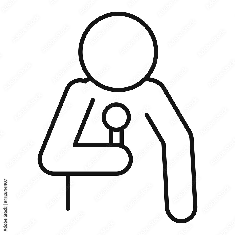 Poster announcer microphone speaker icon. outline announcer microphone speaker vector icon for web design i