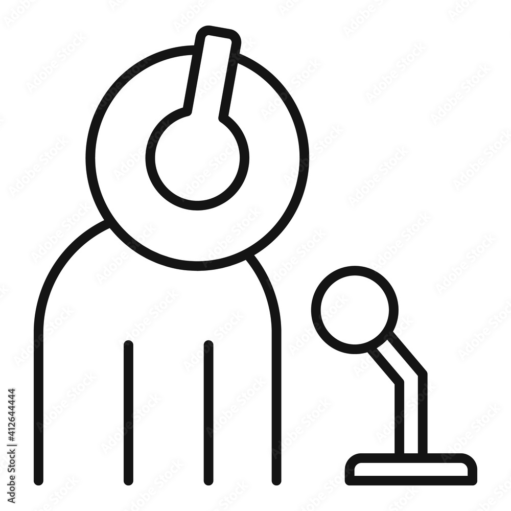 Poster announcer studio speaker icon. outline announcer studio speaker vector icon for web design isolated 