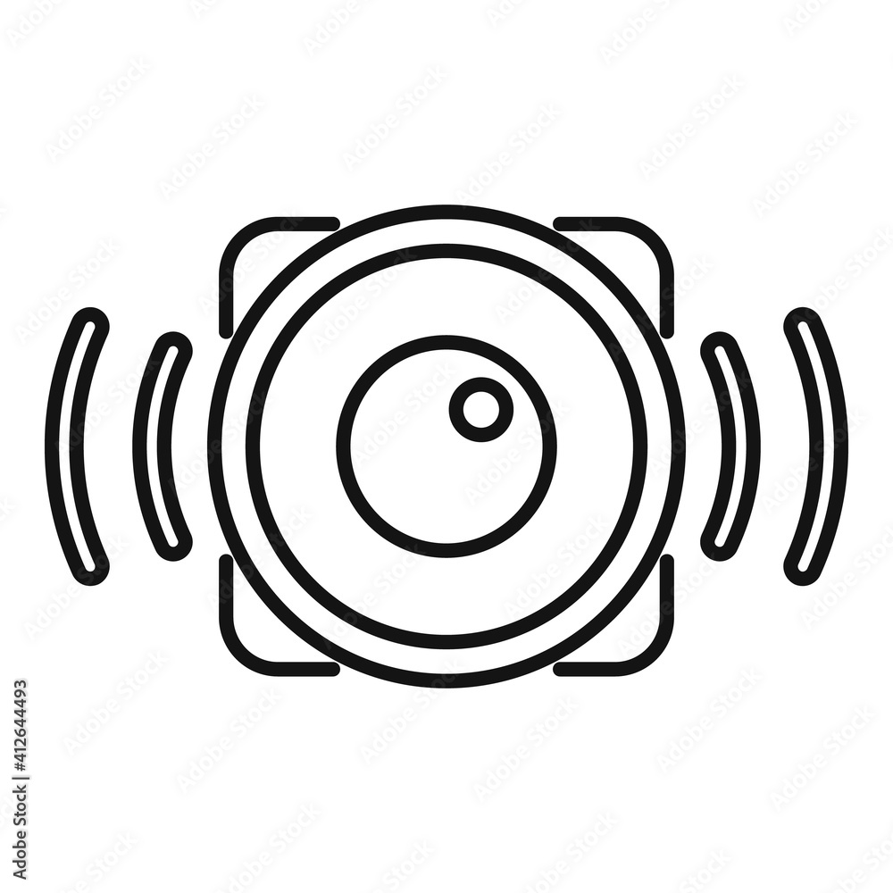 Poster speaker announcer icon. outline speaker announcer vector icon for web design isolated on white backg