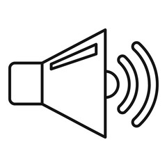 Music speaker icon. Outline music speaker vector icon for web design isolated on white background