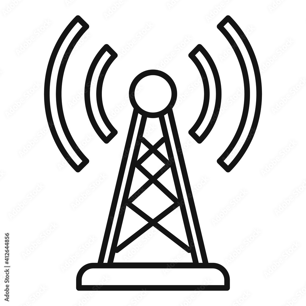 Poster radio tower icon. outline radio tower vector icon for web design isolated on white background