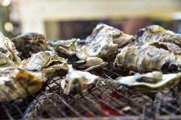 Roasted oysters in Penghu, Taiwan.