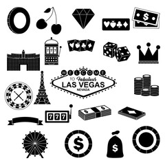las vegas casino icon set, silhouette style © Jeronimo Ramos