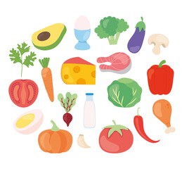 healthy food icons design