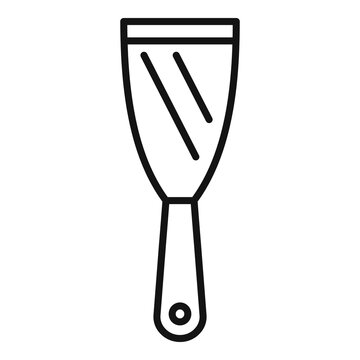black outline putty knife tool clip art preview