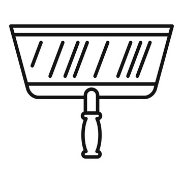 black outline putty knife tool clip art preview