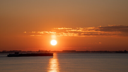 sunset over the sea
