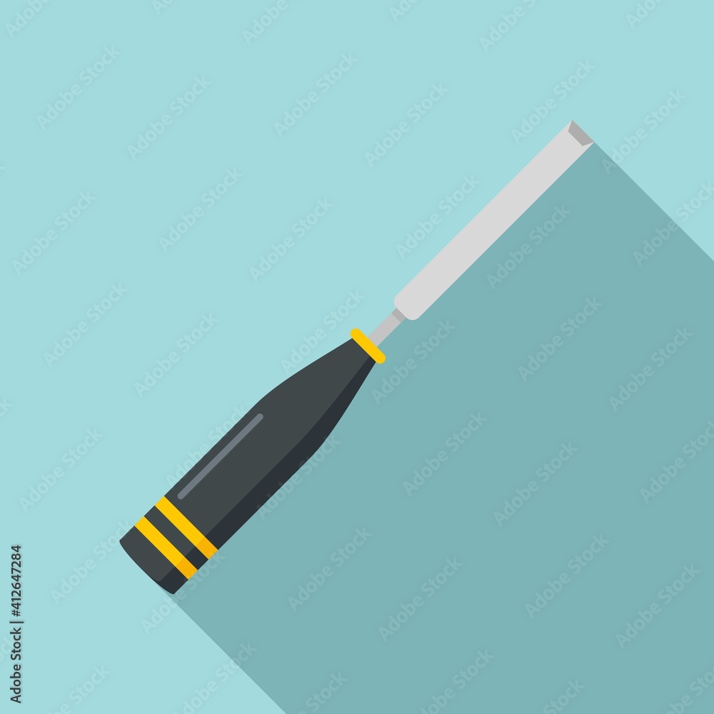 Poster Chisel carpenter icon. Flat illustration of chisel carpenter vector icon for web design