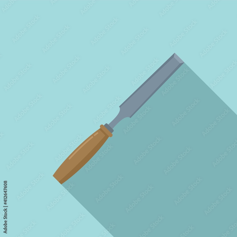Poster Chisel instrument icon. Flat illustration of chisel instrument vector icon for web design