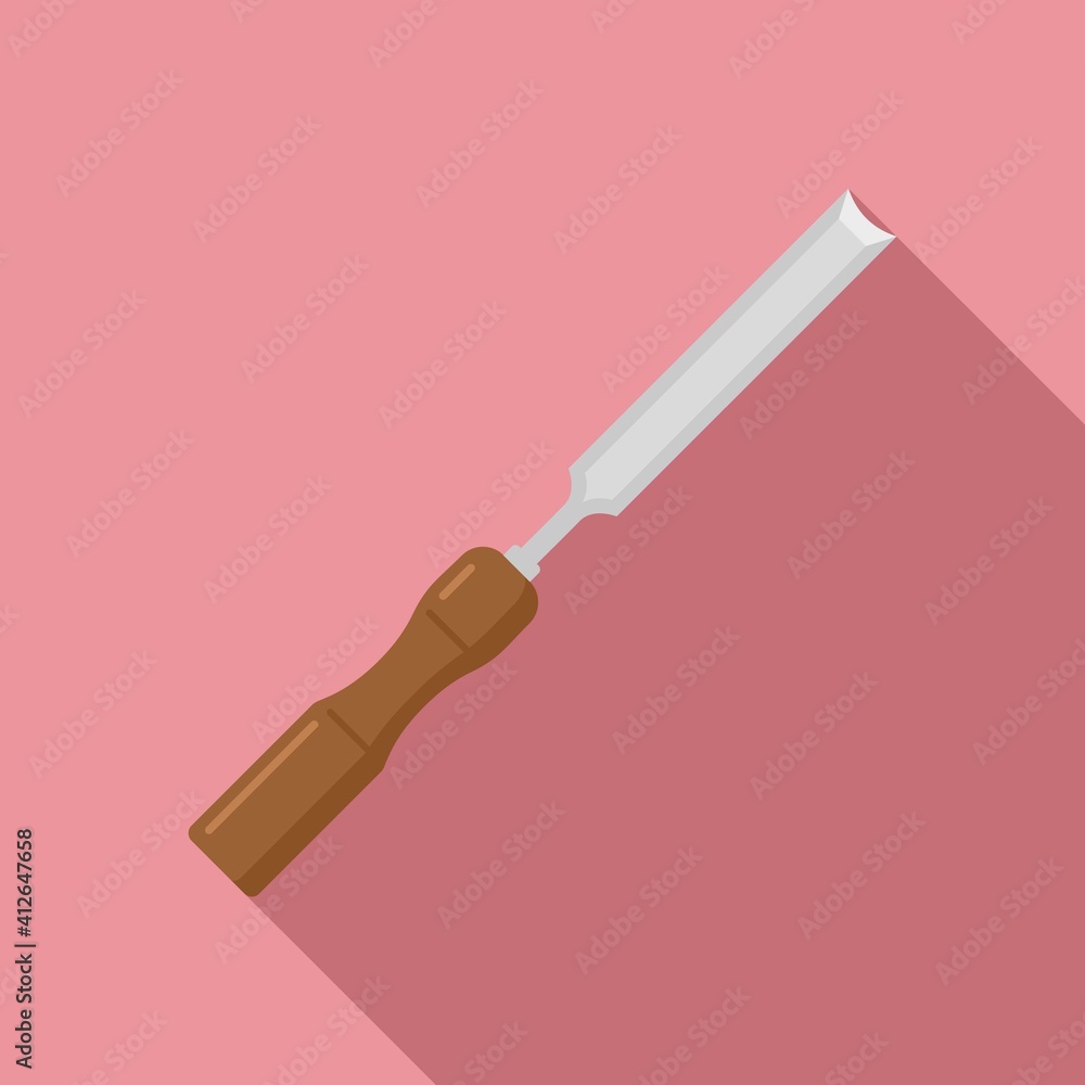 Poster chisel industry icon. flat illustration of chisel industry vector icon for web design