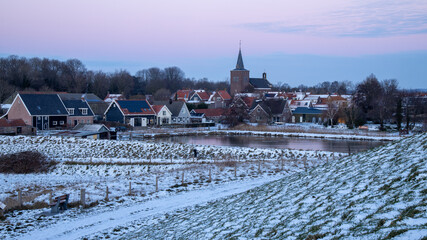 view of the city in winter