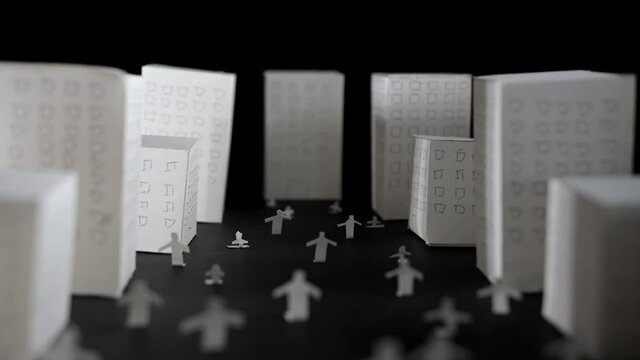 white papper people in papper city