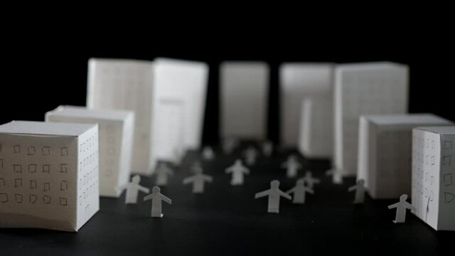 white papper people in papper city