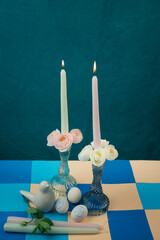 Wiccan table ready for Ostara celebration