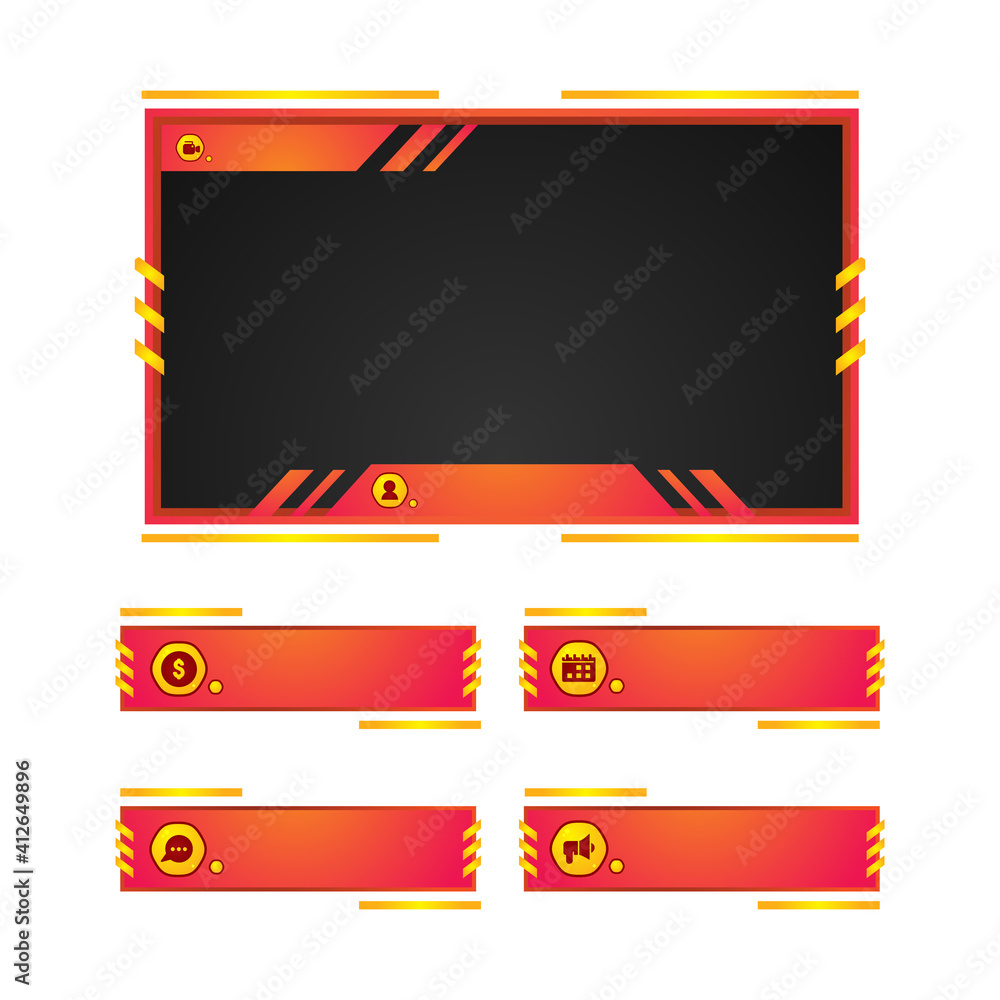 Aufkleber gradient twitch stream panels design vector conceptual