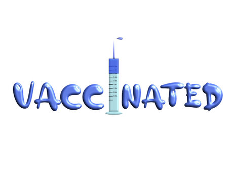 Vaccinated Against Covid 19 Syringe Font