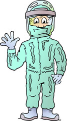 Vector Cartoon illustration of an happy Social Professional Worker