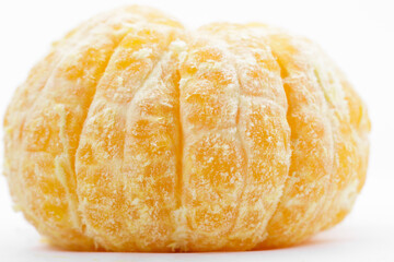 tangerine peeled isolated on white background, This has clipping path. Open mandarin on white...