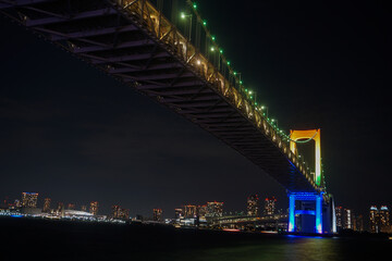 Fototapeta na wymiar Rainbow Bridge Night Tokyo Japan Stock Photo Stock Images Stock Pictures