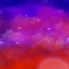 Evening Purple Blue Sky Vanilla sky Background vector Eps File