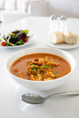 Spicy Tomato Soup and Salad 