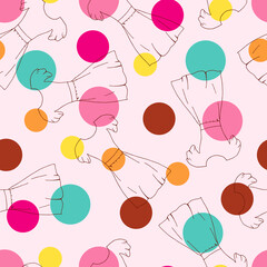 Doodle summer dress seamless pattern. hand drawn background. Vector illustration