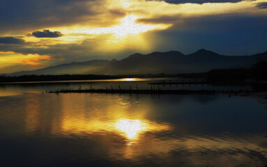 Simulation of oil painting in real landscape photography.           