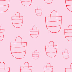 Doodle bag seamless pattern. hand drawn background. Vector illustration