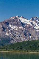 Fototapeta na wymiar Snow capped Alaskan mountains near John Hopkins Glacier.jpg