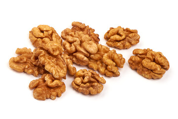 Walnut kernel, Nuts, isolated on white background