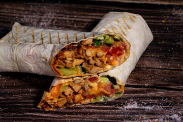 Shawarma doner kebab in pita