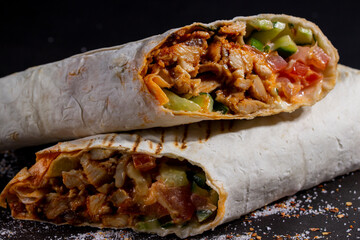 Shawarma doner kebab in pita