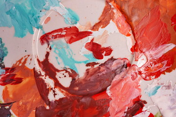 Smears of paint on porcelain palette tea saucer 