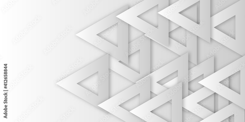 Poster geometry shine white and layer element light silver grey abstract modern design background