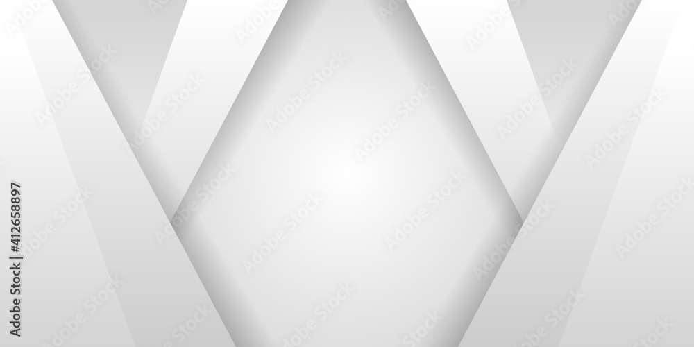 Poster geometry shine white and layer element light silver grey abstract modern design background