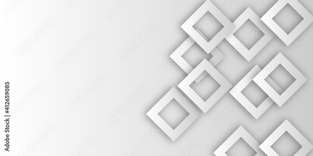 Poster geometry shine white and layer element light silver grey abstract modern design background
