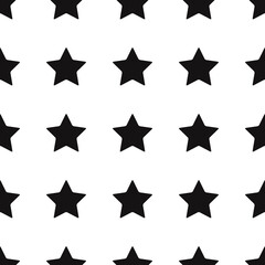 Black stars pattern. Vector. White background.